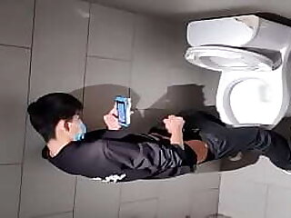 Asian boy caught jerking in toilet 1